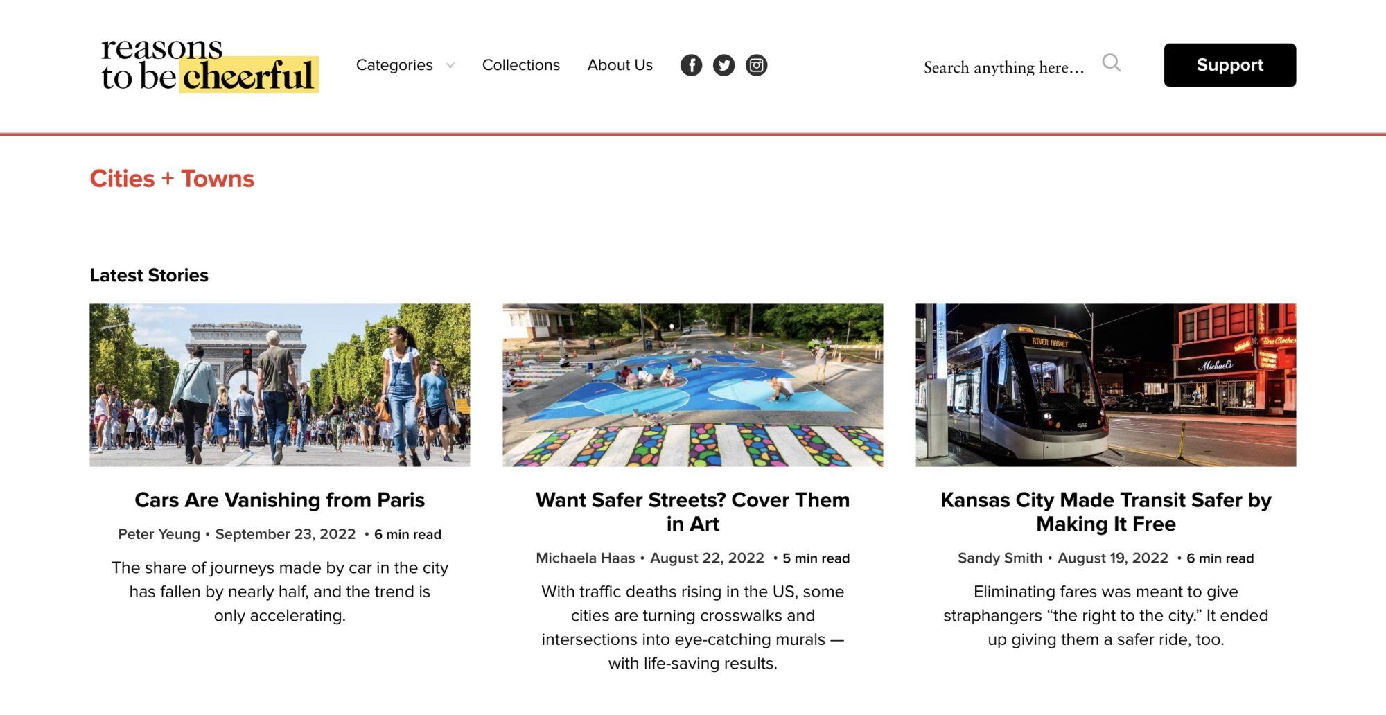 Reasons to be Cheerful website screenshot