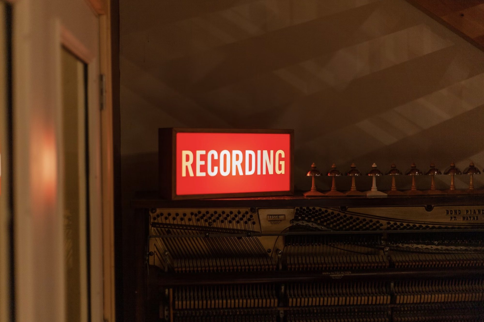 recording light outside a recording studio