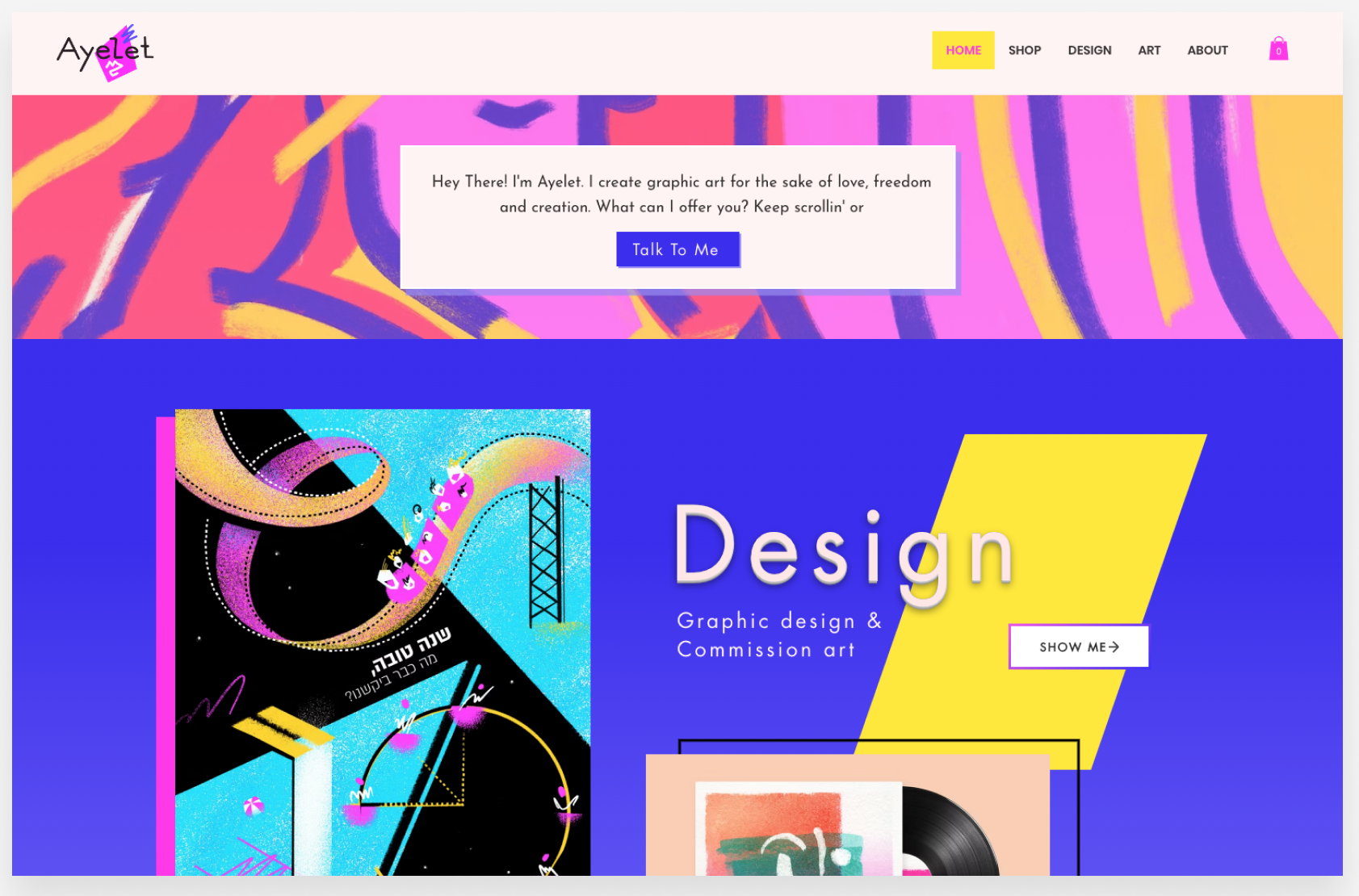 bright colors on a website